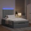vidaXL Ottoman-Bett mit Matratze & LEDs Hellgrau 120x190 cm Stoff