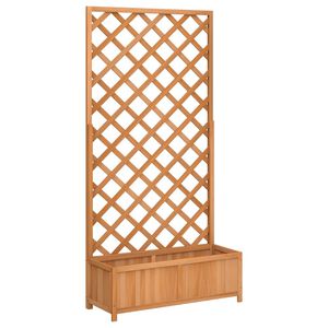 vidaXL Pflanzk&uuml;bel mit Spalier Braun 90x35x180 cm Massivholz Tanne