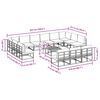 vidaXL Garten-Sofa-Set mit Kissen Schwarz Aluminium