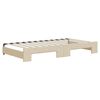 vidaXL Tagesbett Ausziehbar mit Schubladen Creme 100x200 cm Stoff