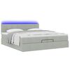 vidaXL Ottoman-Bett mit Matratzen & LEDs Hellgrau 200x200 cm Samt