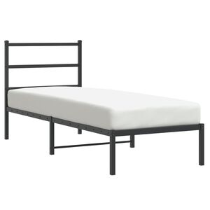 vidaXL Bettgestell mit Kopfteil Metall Schwarz 75x190 cm
