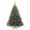 vidaXL K&uuml;nstlicher Weihnachtsbaum mit 150 LEDs Gr&uuml;n 120 cm PE und PVC