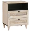 vidaXL Nachttisch mit Regal Beige 50 x 33 x 62 cm Massivholz Akazie