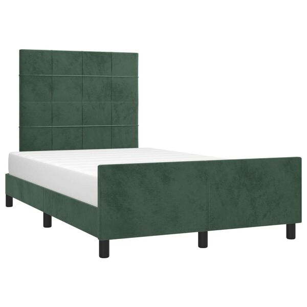 vidaXL Bettgestell ohne Matratze Dunkelgr&uuml;n 120x200 cm Samt