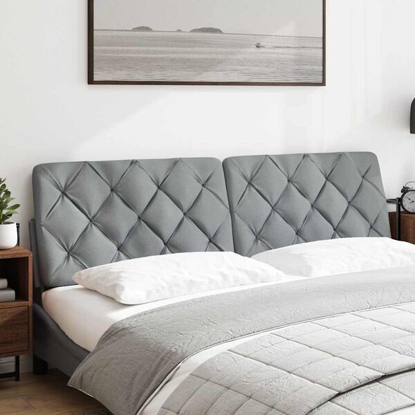 vidaXL Kopfteil-Kissen Hellgrau 180 cm Stoff