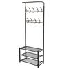 vidaXL Garderobe mit Schuhablage 68&times;32&times;182,5 cm Schwarz