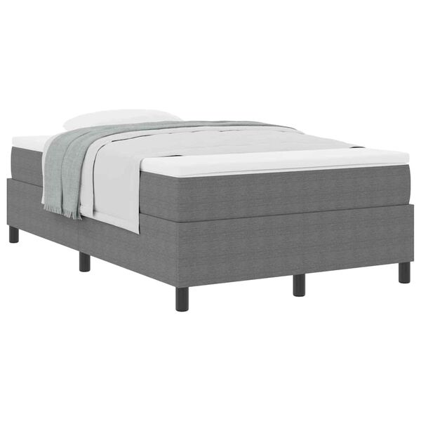 vidaXL Boxspringbett Hellgrau und Wei&szlig; 120 x 190 cm Cordstoff