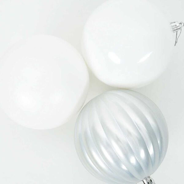 vidaXL Weihnachtsbaumkugelset XXL 4 pcs Wei&szlig; Kunststoff
