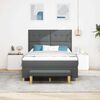 vidaXL Boxspringbett mit Matratze Dunkelgrau 160 x 200 cm Stoff