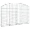 vidaXL Gabione mit Hochbogen 200x30x120/140 cm Verzinktes Eisen