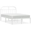 vidaXL Bettgestell mit Kopfteil Metall Wei&szlig; 135x190 cm
