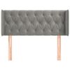 vidaXL Kopfteil mit Ohren Hellgrau 93x16x78/88 cm Samt