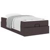 vidaXL Bettgestell mit Matratze mit Matratze 2 pcs Hellbraun Stoff