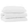 vidaXL Bettdecken Set mit Kissen 2 pcs Wei&szlig; Mikrofaser