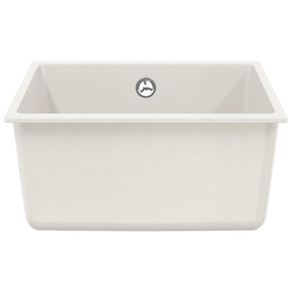 vidaXL Waschbecken Wei&szlig; 430 x 460 mm 80% Quarz und 20% Harz