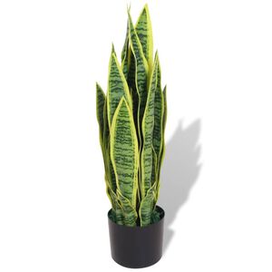 vidaXL K&uuml;nstliche Sansevieria Bogenhanf mit Topf 65 cm Gr&uuml;n