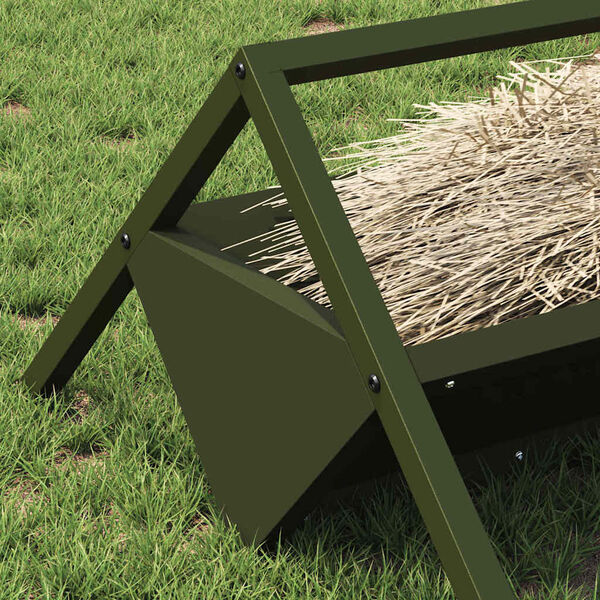 vidaXL Futtertr&ouml;ge f&uuml;r Nutztiere Olive Gr&uuml;n 111 x 76 x 38 cm