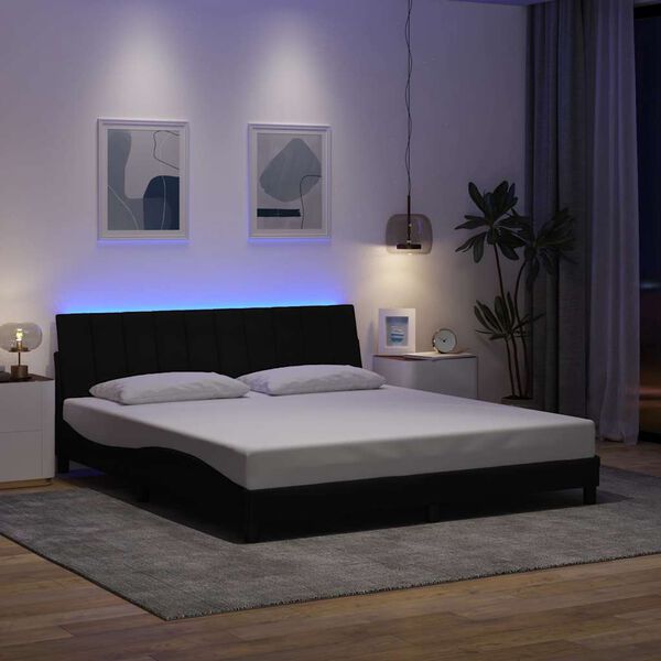 vidaXL Bettgestell ohne Matratze "Hanko" Schwarz 180x200 cm Stoff