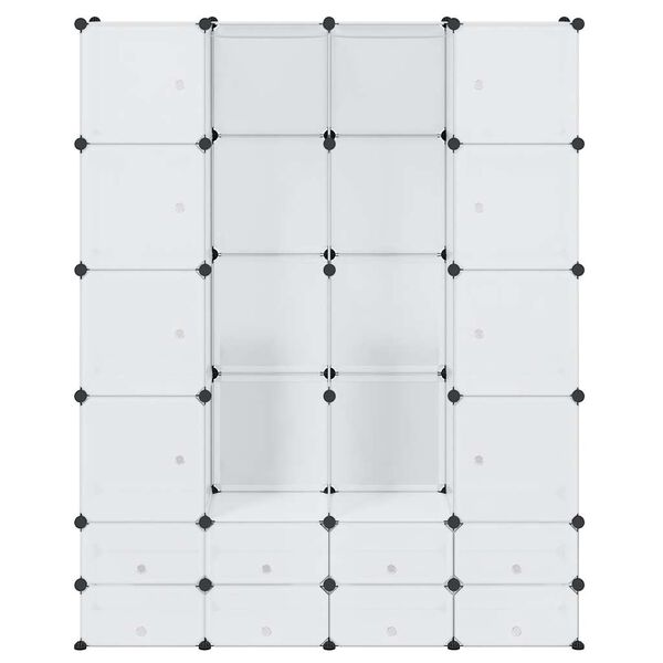 vidaXL Modularer Schrank mit 18 F&auml;chern Wei&szlig; 37x146x180,5 cm