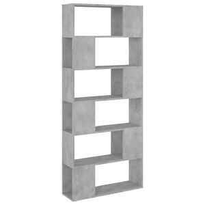 vidaXL B&uuml;cherregal Raumteiler Betongrau 80x24x186 cm Holzwerkstoff