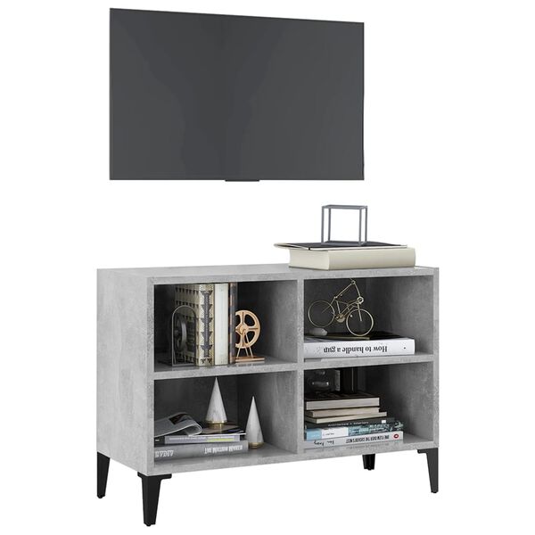 vidaXL TV-Schrank mit Metallbeinen Betongrau 69,5x30x50 cm