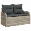 vidaXL Garten-Sofa-Set mit Kissen 4 pcs Hellgrau Poly Rattan