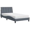 vidaXL Bett mit Matratze "Hanko" Dunkelgrau 100x200 cm Samt