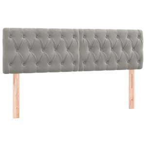 vidaXL Kopfteile Hellgrau 160x7x78/88 cm Samt