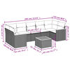 vidaXL 8-tlg. Garten-Sofagarnitur mit Kissen Beige Poly Rattan
