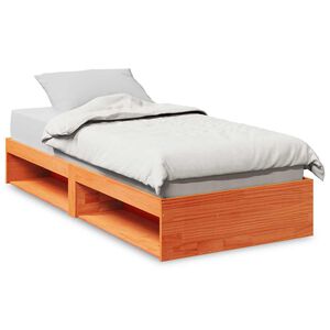 vidaXL Tagesbett ohne Matratze Wachsbraun 100x200 cm Massivholz Kiefer