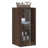 vidaXL Beistellschrank mit Glast&uuml;ren Braun Eichen-Optik 35x37x75,5 cm