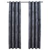 134815 vidaXL Blackout Curtains with Rings 2 pcs Anthracite 54"x95" Velvet (US only) - Untranslated
