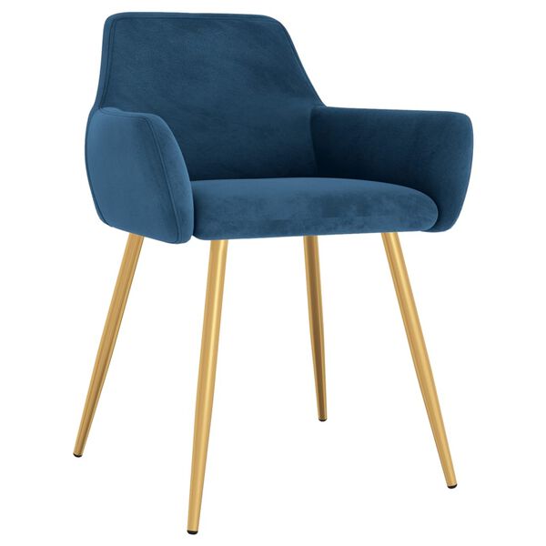 vidaXL Esszimmerst&uuml;hle 6 Stk. Blau Samt