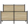 vidaXL Metallbett ohne Matratze Sonoma-Eiche 120x200 cm