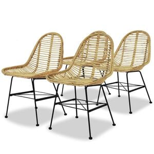 vidaXL Esszimmerst&uuml;hle 4 Stk. Natur Rattan