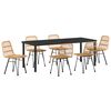 vidaXL Garten Essgruppe 7 pcs Braun Pulverbeschichteter Stahl