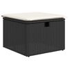 vidaXL Sofa Set mit Kissen 9 pcs Schwarz und Creme Poly-Rattan