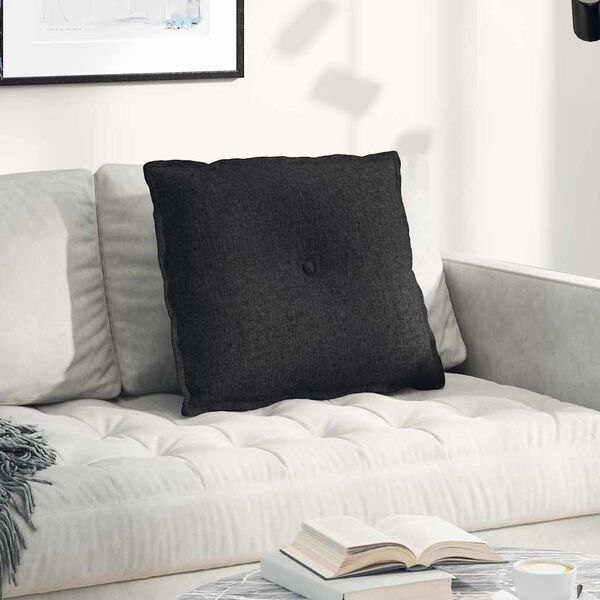 vidaXL R&uuml;ckenkissen Schwarz 60 x 19 x 50 cm Stoff