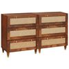vidaXL Sideboard Set 2 pcs Braun 60 x 33,5 x 75 cm Massivholz Mango