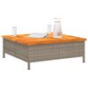 vidaXL Gartentisch Grau 70x70x25 cm Rattan und Akazienholz