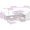 vidaXL Gartensofa-set mit Kissen 9 pcs Grau