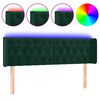 vidaXL LED Kopfteil Dunkelgr&uuml;n 163x16x78/88 cm Samt