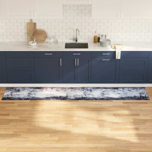 vidaXL K&uuml;chen Teppich Grau 300 x 60 cm Samt