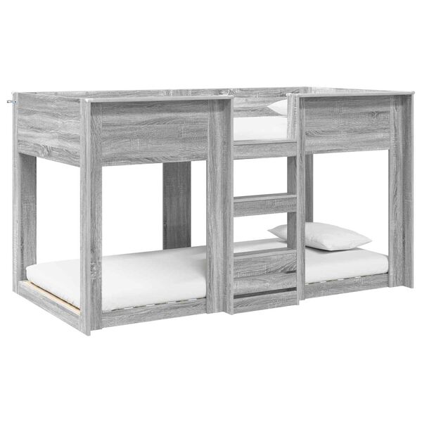 vidaXL Etagenbett f&uuml;r Kinder Graues Sonoma 80 x 200 cm Holzwerkstoff