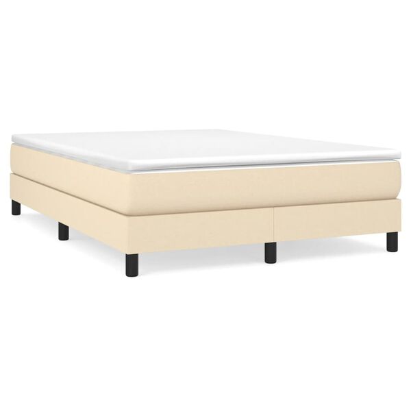 vidaXL Boxspringbettgestell Creme 140x200 cm Stoff