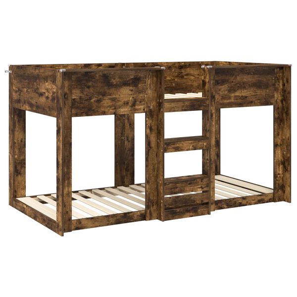 vidaXL Etagenbett f&uuml;r Kinder Ger&auml;ucherte Eiche 90 x 200 cm