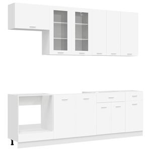 vidaXL K&uuml;cheneinheit LYON 8 stk. Wei&szlig; Holzwerkstoff