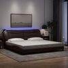 vidaXL Bettgestell mit LED ohne Matratze "Hvar" Dunkelbraun 200x200 cm Stoff
