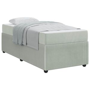 vidaXL Bettrahmen mit Matratze Hellgrau 80 x 200 cm Stoff